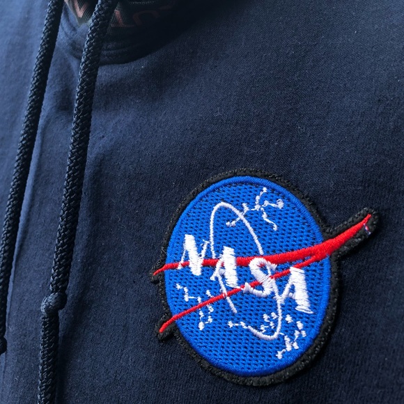 Navy Hoodie with Nasa Patch M - Picture 4 of 8